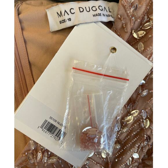 Mac Duggal NWD Style 35109 Size 10 Pink Embellished Flutter Sleeve Maxi Gown - Picture 8 of 15